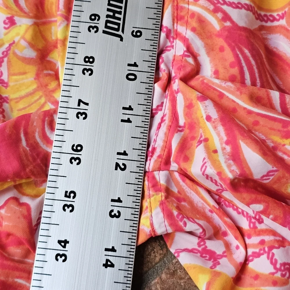 Lilly Pulitzer Men's Capri Trunk Yellow Pink Drawstring Mesh Lined Swim Shorts M